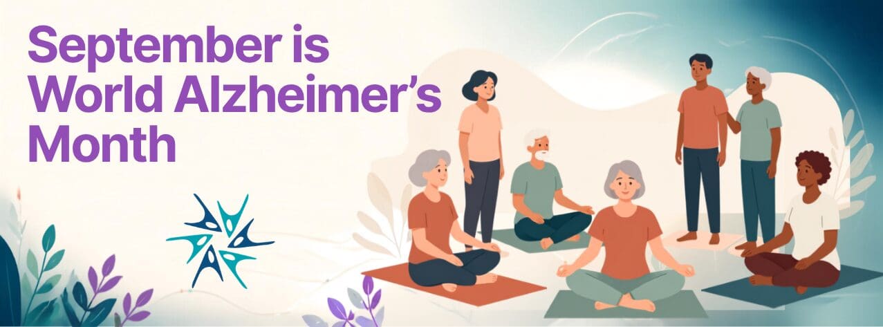 september is world banner - cartoon yogis